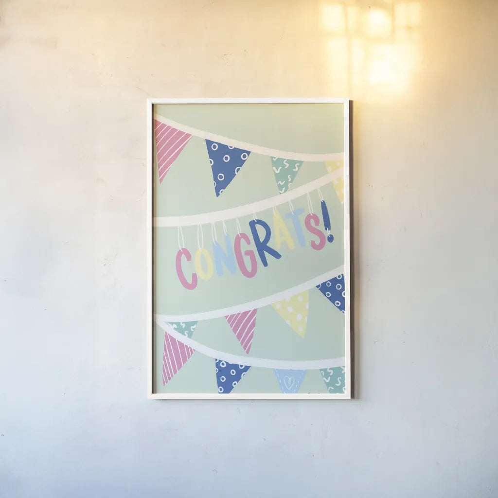 Party Time III by Becky Thorns. shown as a paper print in a white frame. Available as a archival giclee rolled canvas, fine art paper, or poster print. SKU 88319h.