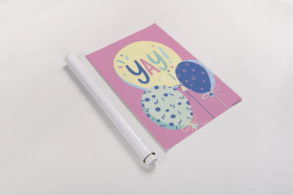 Party Time IV by Becky Thorns. shown as a rolled paper print. Available as archival giclee rolled canvas, fine art paper, or poster print. SKU 88320h.