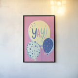 Party Time IV by Becky Thorns. shown as a paper print in a black flame. Available as a archival giclee rolled canvas, fine art paper, or poster print. SKU 88320h.