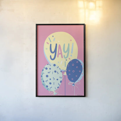 Party Time IV by Becky Thorns. shown as a paper print in a black flame. Available as a archival giclee rolled canvas, fine art paper, or poster print. SKU 88320h.