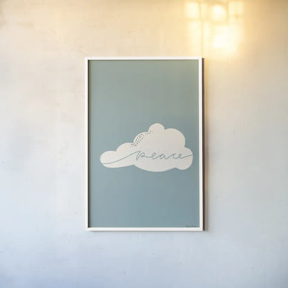 Peaceful I by Becky Thorns. shown as a paper print in a white frame. Available as a archival giclee rolled canvas, fine art paper, or poster print. SKU 71108h.