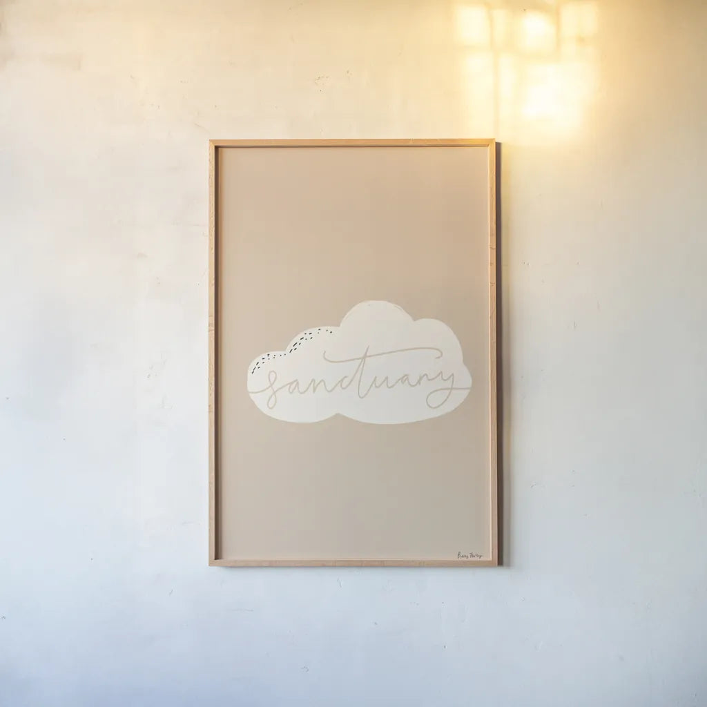 Peaceful II by Becky Thorns. shown as a paper print in a natural frame. Available as a archival giclee rolled canvas, fine art paper, or poster print. SKU 71109h.