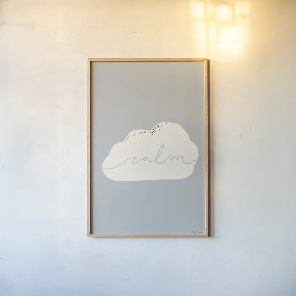 Peaceful III by Becky Thorns. shown as a paper print in a natural frame. Available as a archival giclee rolled canvas, fine art paper, or poster print. SKU 71110h.