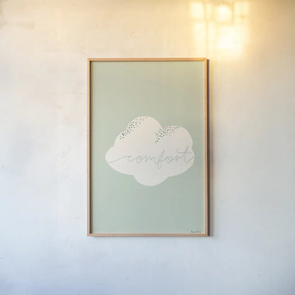 Peaceful IV by Becky Thorns. shown as a paper print in a natural frame. Available as a archival giclee rolled canvas, fine art paper, or poster print. SKU 71111h.