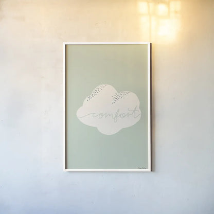 Peaceful IV by Becky Thorns. shown as a paper print in a white frame. Available as a archival giclee rolled canvas, fine art paper, or poster print. SKU 71111h.