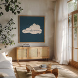 Peaceful V Crop by Becky Thorns. Shown in a natural wood frame in a cozy modern living room. Available as an archival giclee rolled canvas, fine art paper, or poster print. SKU 72788a.