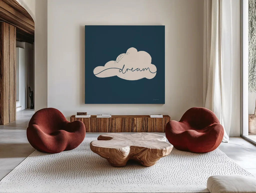Peaceful V Crop by Becky Thorns. Shown as extra-large giant wall art in a modern living room. Available as an archival giclee rolled canvas, fine art paper, or poster print. SKU 72788a.