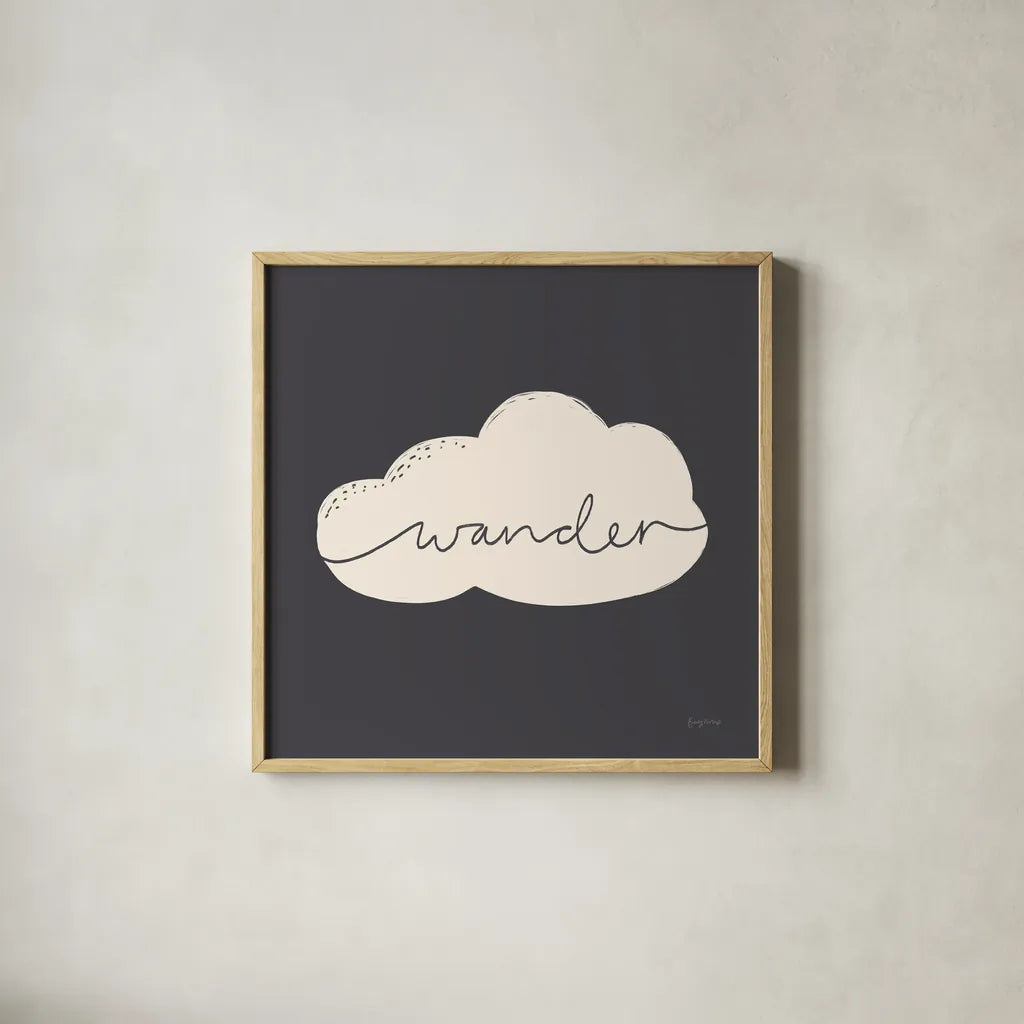 Peaceful VI Crop by Becky Thorns. Shown in a natural wood glass frame for a timeless modern aesthetic. Available as an archival giclee rolled canvas, fine art paper, or poster print. SKU 72789a.