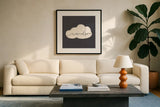 Peaceful VI Crop by Becky Thorns. Displayed in a glass frame with matte in a clean modern living room. Available as an archival giclee rolled canvas, fine art paper, or poster print. SKU 72789a.