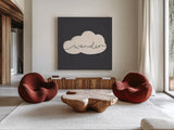 Peaceful VI Crop by Becky Thorns. Shown as extra-large giant wall art in a modern living room. Available as an archival giclee rolled canvas, fine art paper, or poster print. SKU 72789a.