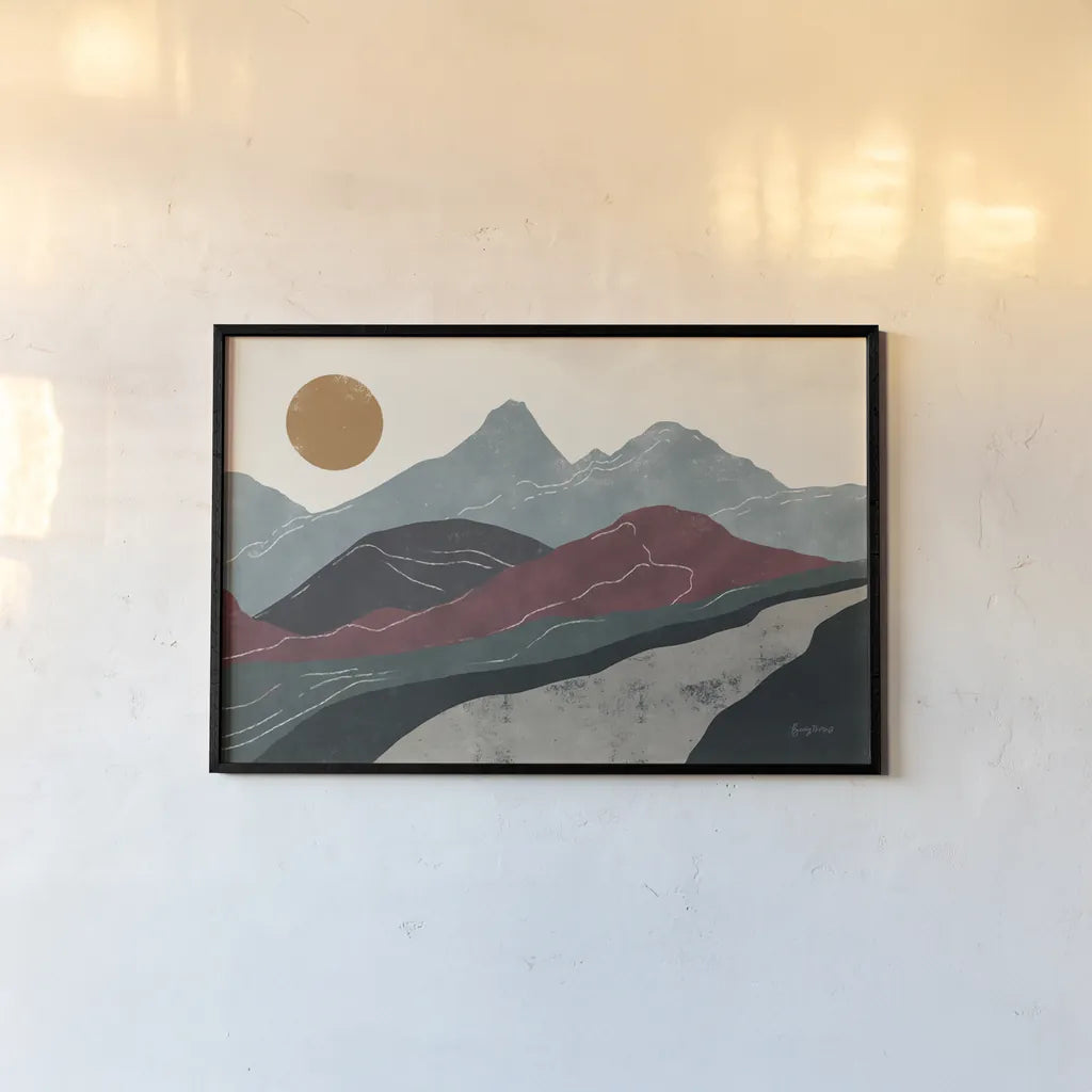 Peru Trails by Becky Thorns. shown as a paper print in a black flame. Available as a archival giclee rolled canvas, fine art paper, or poster print. SKU 77161i.