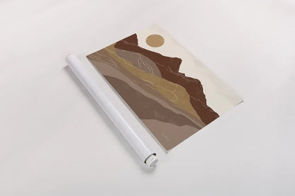 Peru Trails Neutral by Becky Thorns. shown as a rolled paper print. Available as archival giclee rolled canvas, fine art paper, or poster print. SKU 78561i.