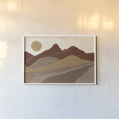Peru Trails Neutral by Becky Thorns. shown as a paper print in a white frame. Available as a archival giclee rolled canvas, fine art paper, or poster print. SKU 78561i.