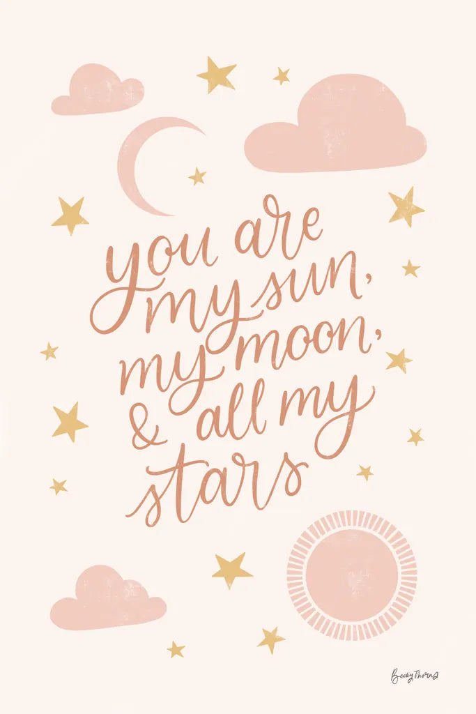 Pink Celestial Boho I by Becky Thorns. SKU 70988h. Archival Giclee Fine art print for wall decor.