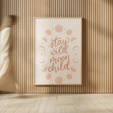 Pink Celestial Boho II by Becky Thorns. shown as over sized large wall art. Available as an archival giclee rolled canvas, fine art paper, or poster print. SKU 70989h.