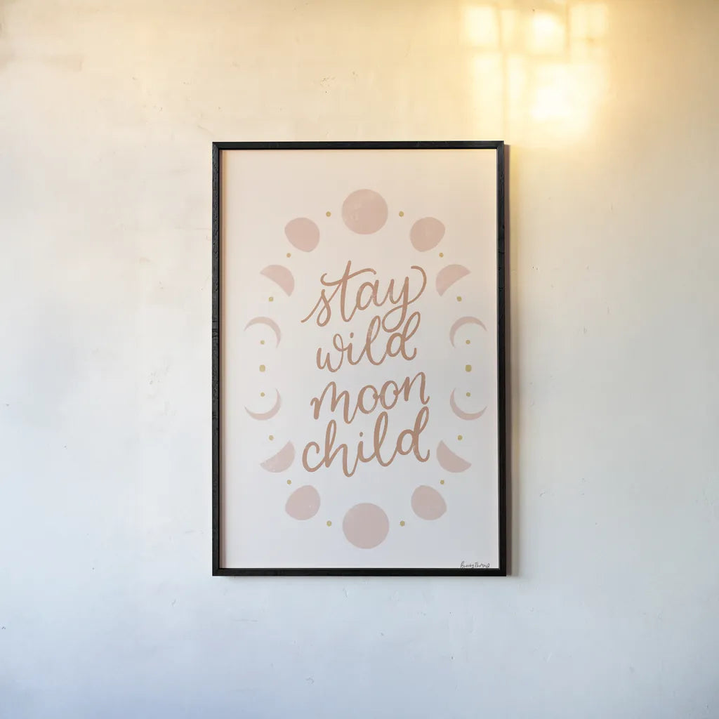 Pink Celestial Boho II by Becky Thorns. shown as a paper print in a black flame. Available as a archival giclee rolled canvas, fine art paper, or poster print. SKU 70989h.