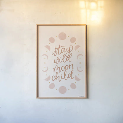 Pink Celestial Boho II by Becky Thorns. shown as a paper print in a natural frame. Available as a archival giclee rolled canvas, fine art paper, or poster print. SKU 70989h.