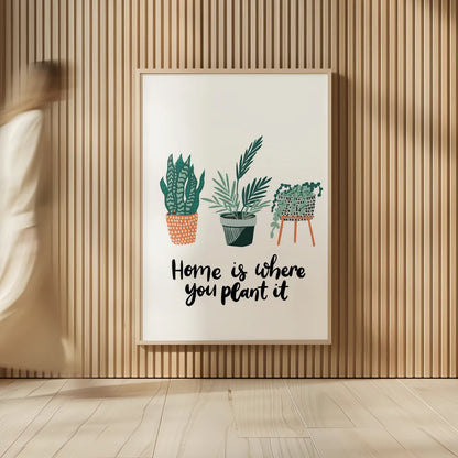 Plant It by Becky Thorns. shown as over sized large wall art. Available as an archival giclee rolled canvas, fine art paper, or poster print. SKU 65071h.