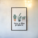 Plant It by Becky Thorns. shown as a paper print in a black flame. Available as a archival giclee rolled canvas, fine art paper, or poster print. SKU 65071h.