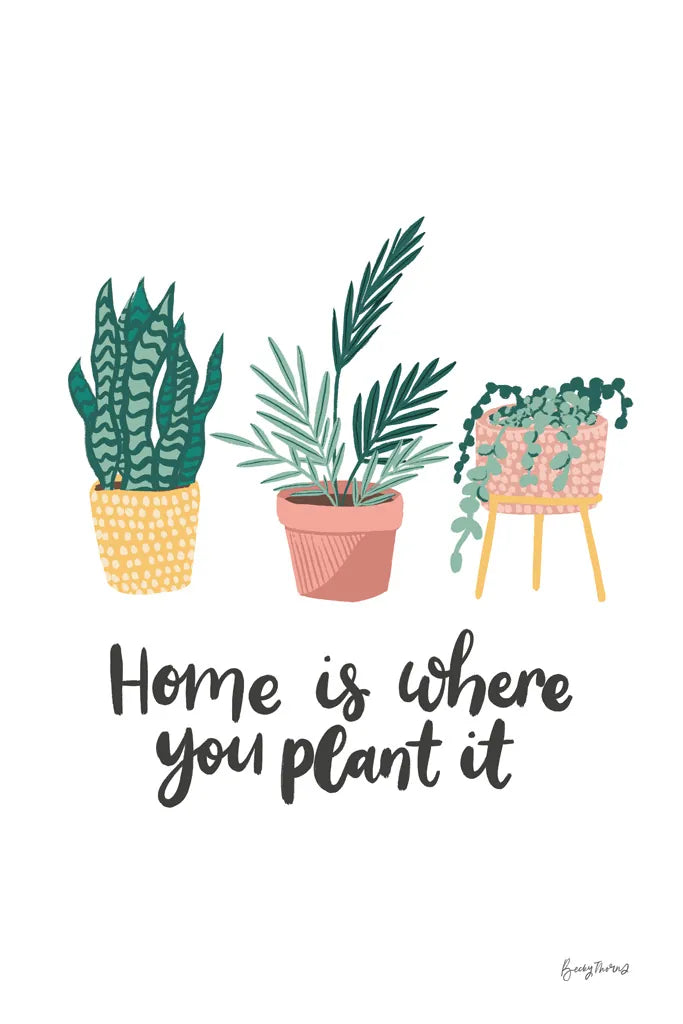 Plant It Retro by Becky Thorns. SKU 68921h. Archival Giclee Fine art print for wall decor.