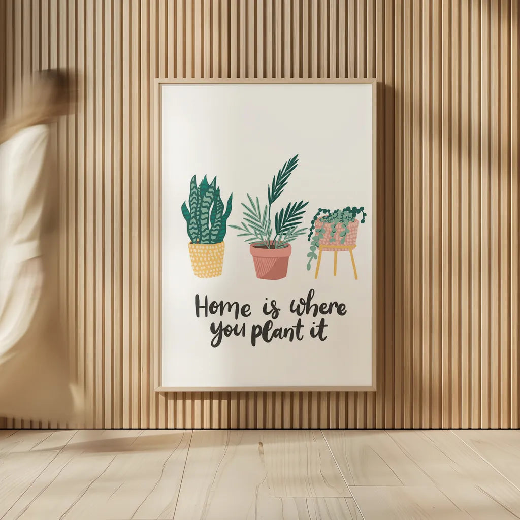 Plant It Retro by Becky Thorns. shown as over sized large wall art. Available as an archival giclee rolled canvas, fine art paper, or poster print. SKU 68921h.