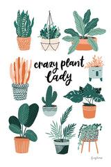 Plant Lady by Becky Thorns. SKU 65073h. Archival Giclee Fine art print for wall decor.