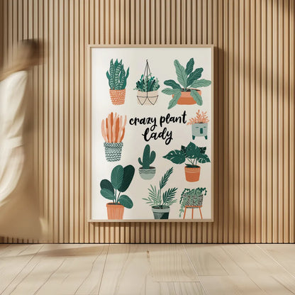 Plant Lady by Becky Thorns. shown as over sized large wall art. Available as an archival giclee rolled canvas, fine art paper, or poster print. SKU 65073h.