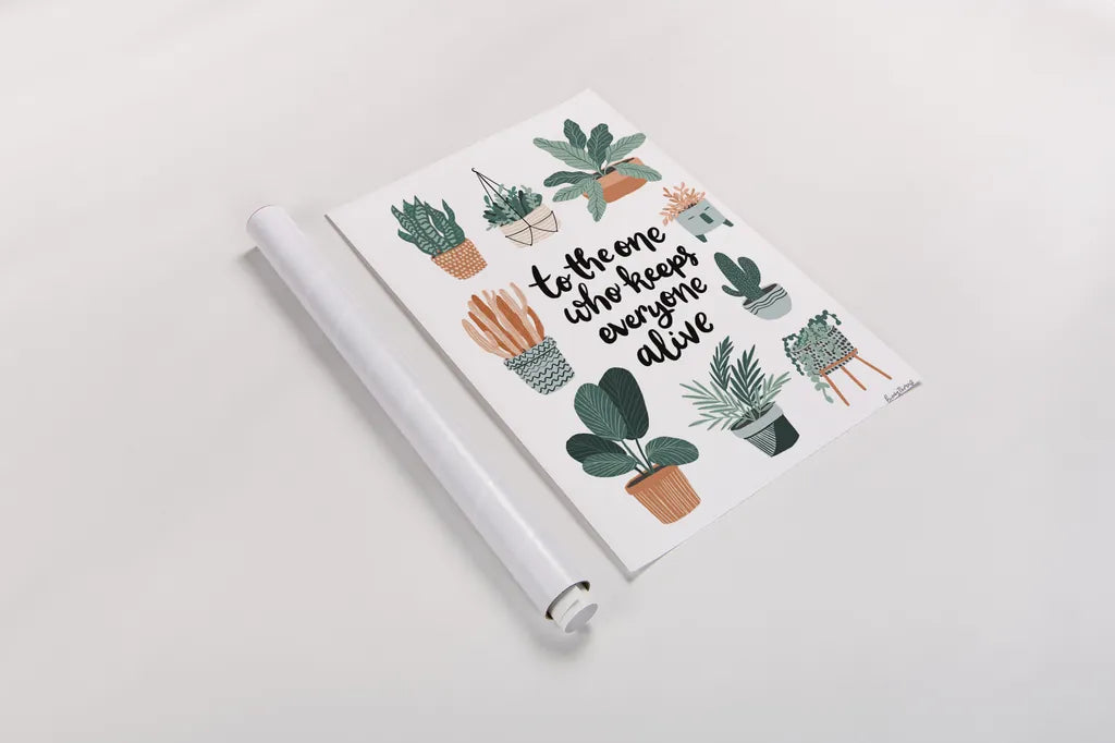 Plant Lady Mothers Day by Becky Thorns. shown as a rolled paper print. Available as archival giclee rolled canvas, fine art paper, or poster print. SKU 86016h.