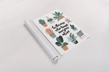 Plant Lady Mothers Day by Becky Thorns. shown as a rolled paper print. Available as archival giclee rolled canvas, fine art paper, or poster print. SKU 86016h.