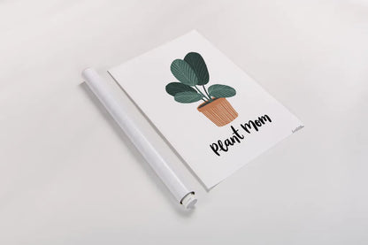 Plant Mom by Becky Thorns. shown as a rolled paper print. Available as archival giclee rolled canvas, fine art paper, or poster print. SKU 65070h.