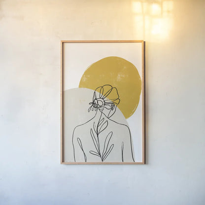 Planted I by Becky Thorns. shown as a paper print in a natural frame. Available as a archival giclee rolled canvas, fine art paper, or poster print. SKU 65318h.