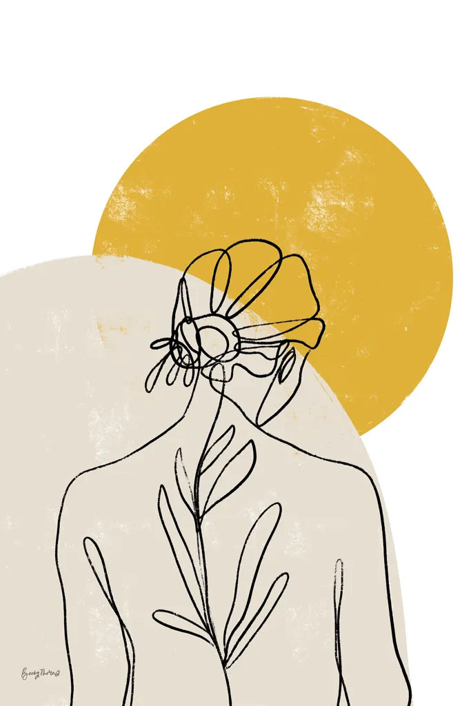 Planted I Round Sun by Becky Thorns. SKU 89059h. Archival Giclee Fine art print for wall decor.