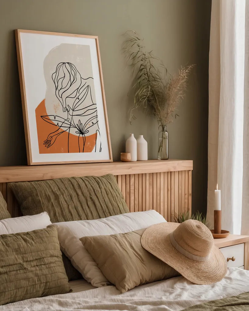 Planted II by Becky Thorns. shown as a paper print in a natural frame. Available as a archival giclee rolled canvas, fine art paper, or poster print. SKU 65319h.