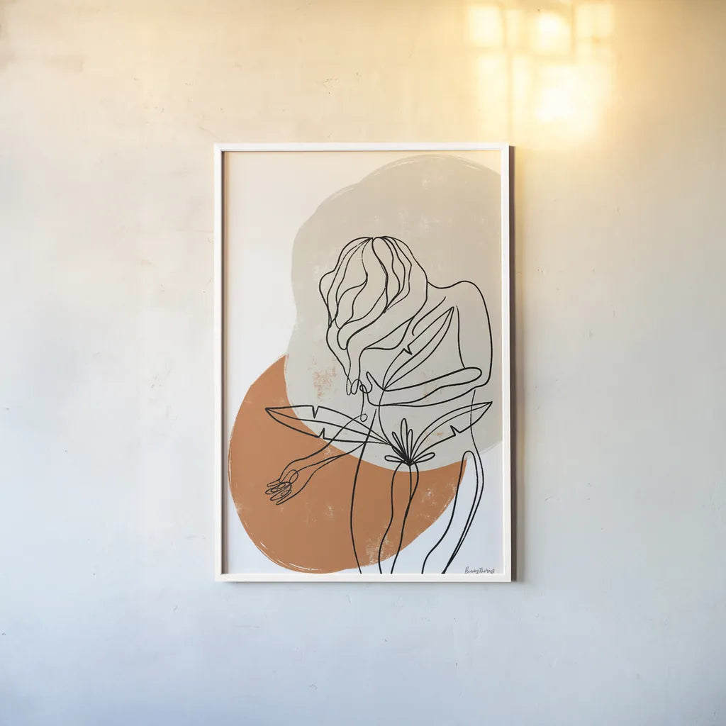 Planted II by Becky Thorns. shown as a paper print in a white frame. Available as a archival giclee rolled canvas, fine art paper, or poster print. SKU 65319h.