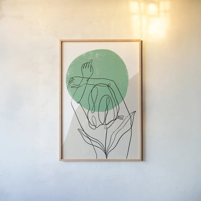 Planted IV by Becky Thorns. shown as a paper print in a natural frame. Available as a archival giclee rolled canvas, fine art paper, or poster print. SKU 65321h.