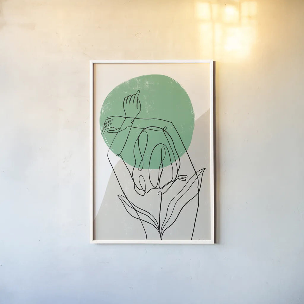 Planted IV by Becky Thorns. shown as a paper print in a white frame. Available as a archival giclee rolled canvas, fine art paper, or poster print. SKU 65321h.
