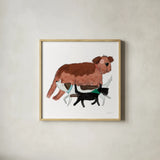 Playful Pets Dogs II by Becky Thorns. Shown in a natural wood glass frame for a timeless modern aesthetic. Available as an archival giclee rolled canvas, fine art paper, or poster print. SKU 61408a.