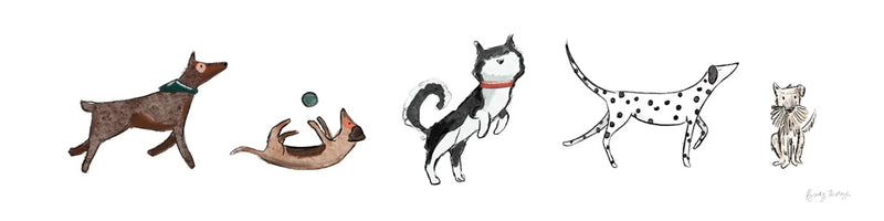 Playful Pets Dogs III by Becky Thorns