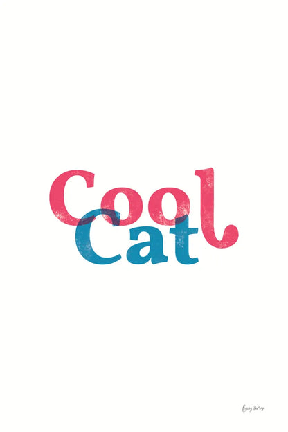 Rainbow Cool Cat by Becky Thorns. SKU 65201h. Archival Giclee Fine art print for wall decor.