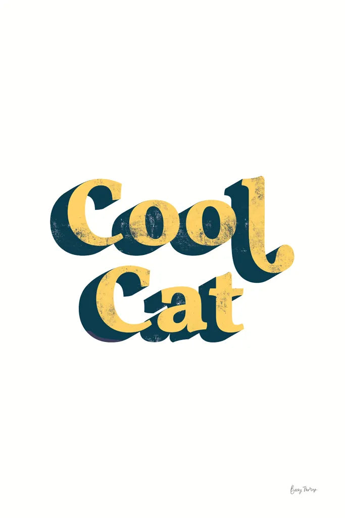 Rainbow Cool Cat Bold by Becky Thorns. SKU 65213h. Archival Giclee Fine art print for wall decor.