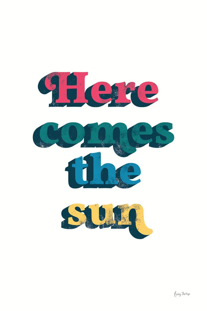 Rainbow Here Comes the Sun Bold by Becky Thorns. SKU 65214h. Archival Giclee Fine art print for wall decor.