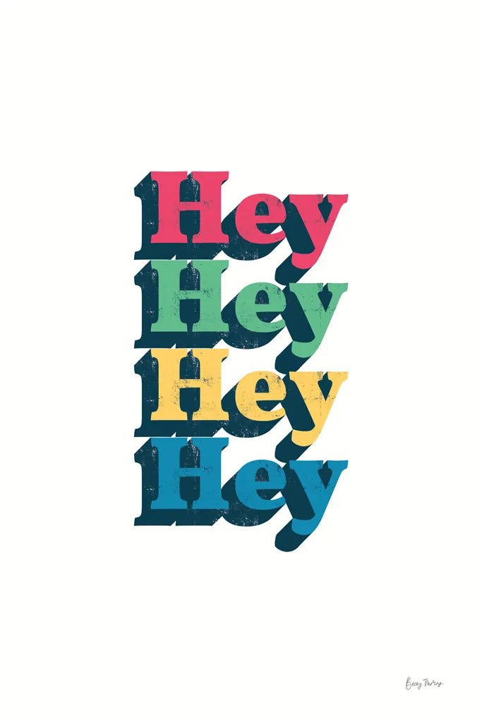 Rainbow Hey Bold by Becky Thorns. SKU 65210h. Archival Giclee Fine art print for wall decor.