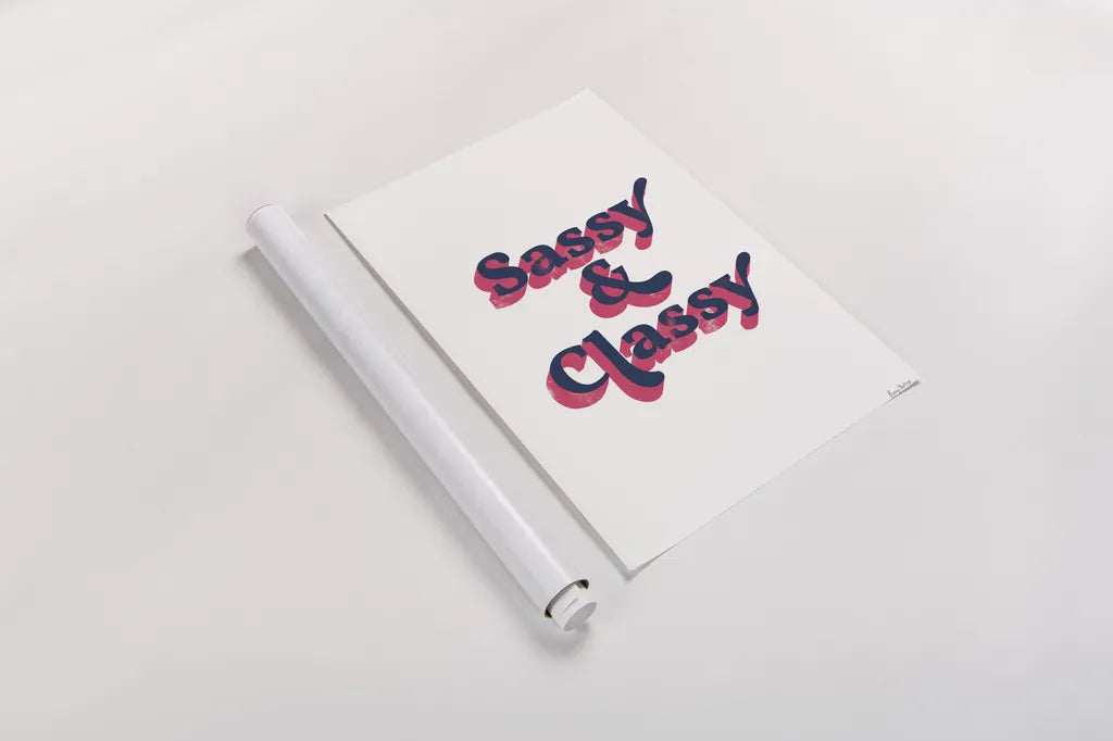 Rainbow Sassy and Classy Bold by Becky Thorns. shown as a rolled paper print. Available as archival giclee rolled canvas, fine art paper, or poster print. SKU 65216h.