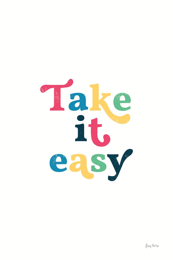 Rainbow Take it Easy by Becky Thorns. SKU 65208h. Archival Giclee Fine art print for wall decor.