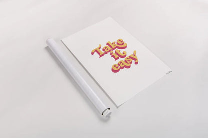 Rainbow Take it Easy Bold by Becky Thorns. shown as a rolled paper print. Available as archival giclee rolled canvas, fine art paper, or poster print. SKU 65220h.