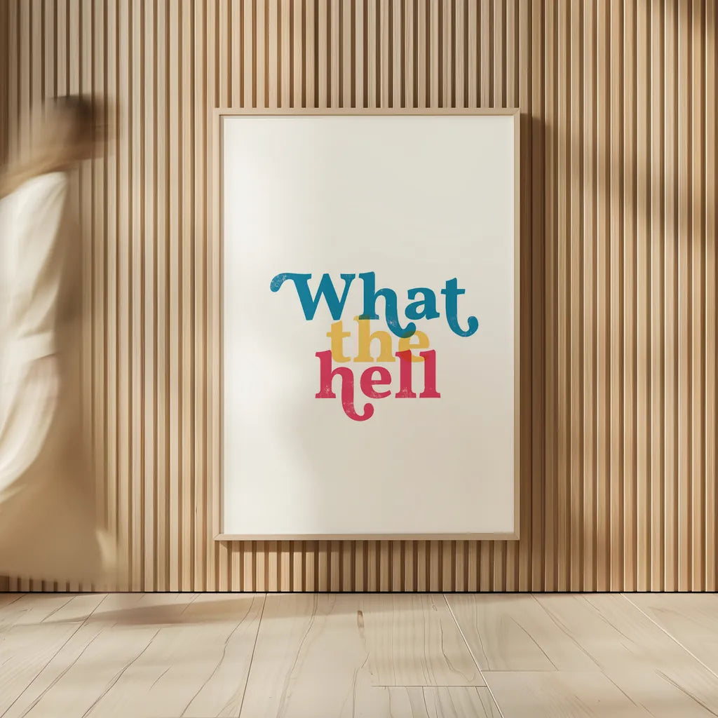 Rainbow What The by Becky Thorns. shown as over sized large wall art. Available as an archival giclee rolled canvas, fine art paper, or poster print. SKU 65205h.