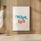 Rainbow What The by Becky Thorns. shown as over sized large wall art. Available as an archival giclee rolled canvas, fine art paper, or poster print. SKU 65205h.