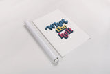 Rainbow What The Bold by Becky Thorns. shown as a rolled paper print. Available as archival giclee rolled canvas, fine art paper, or poster print. SKU 65218h.