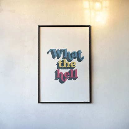 Rainbow What The Bold by Becky Thorns. shown as a paper print in a black flame. Available as a archival giclee rolled canvas, fine art paper, or poster print. SKU 65218h.