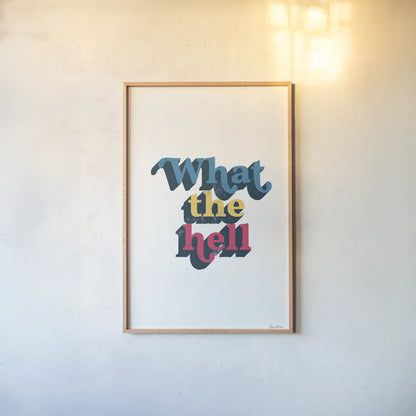 Rainbow What The Bold by Becky Thorns. shown as a paper print in a natural frame. Available as a archival giclee rolled canvas, fine art paper, or poster print. SKU 65218h.